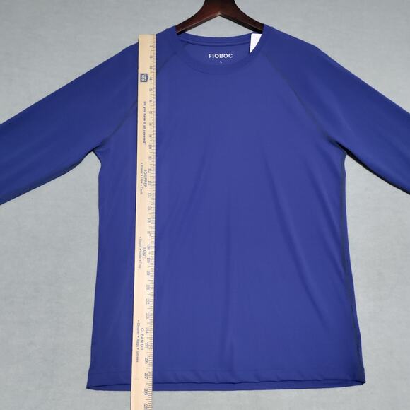 Fioboc Shirt Mens Large PerformancePro Active Crew Neck Long Sleeve Tee Blue NEW - Picture 11 of 16
